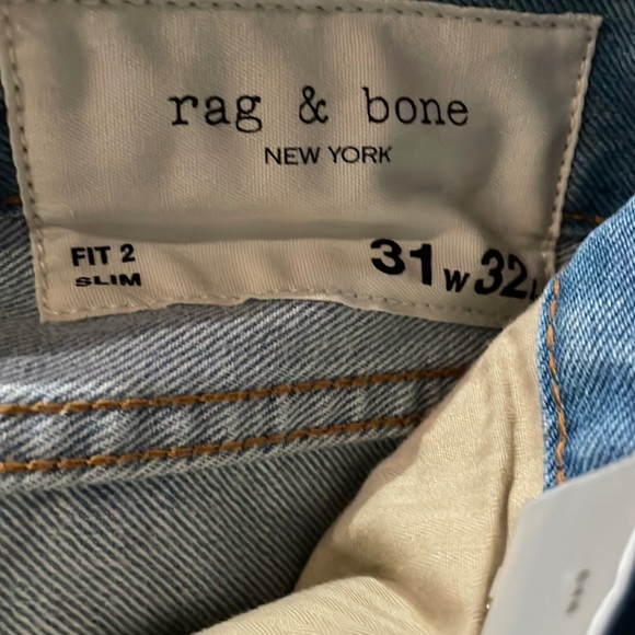 🎉sale🎉NWT Rag &bone Relaxed Fit2 Indigo Authentic Stretch buttonfly Jean-31x32 - Picture 3 of 12